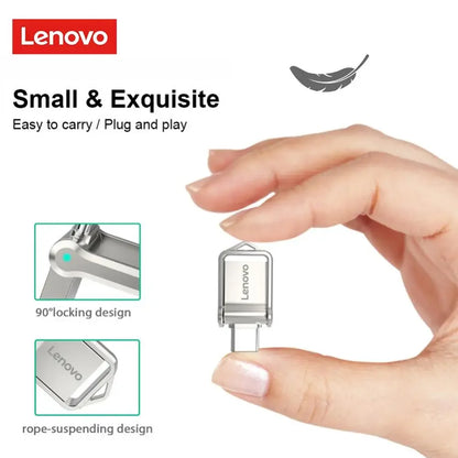 Lenovo USB 3.0 Type C OTG Flash Drive 2TB 1TB Super USB Storage 128GB Flash Drive Keychain Android Phone Flash Drive