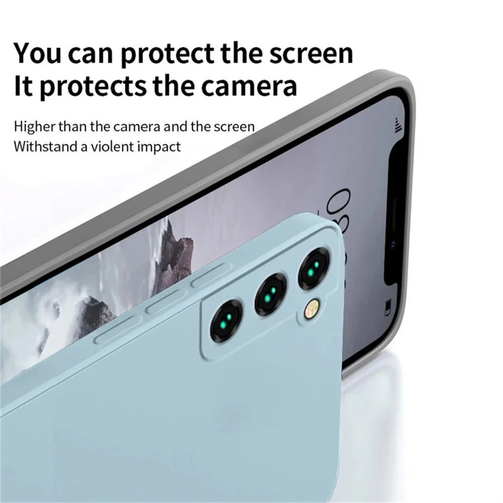 luxury Liquid Silicone Case for Samsung S25 S24 Galaxy S20 S21 S22 S23 FE Plus Note10 20 A52 A31 A41 A71 A51 A72 A70 A50 Coque