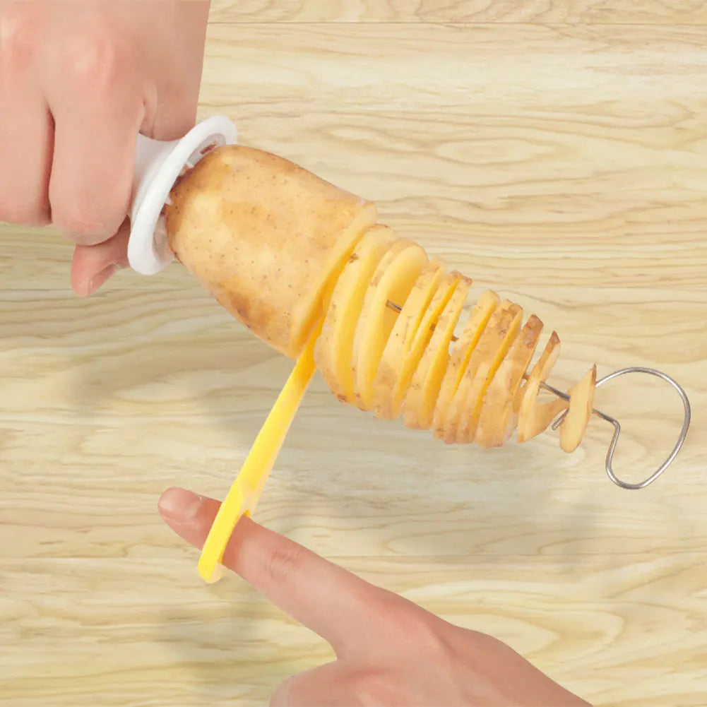 Stainless Steel Plastic Rotate Potato Slicer Twisted Potato Spiral Slice Cutter Creative Vegetable Tool Kitchen Gadgets