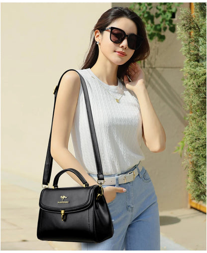Premium Leather Crossbody Shoulder Bag – Elegant Designer Handbag for Women