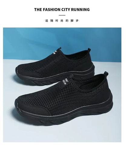 Men Summer Casual Shoes Men Mesh Breathable Outdoor Non Slip Sports Shoe Slip on Loafers for Men Plus Size 38-46