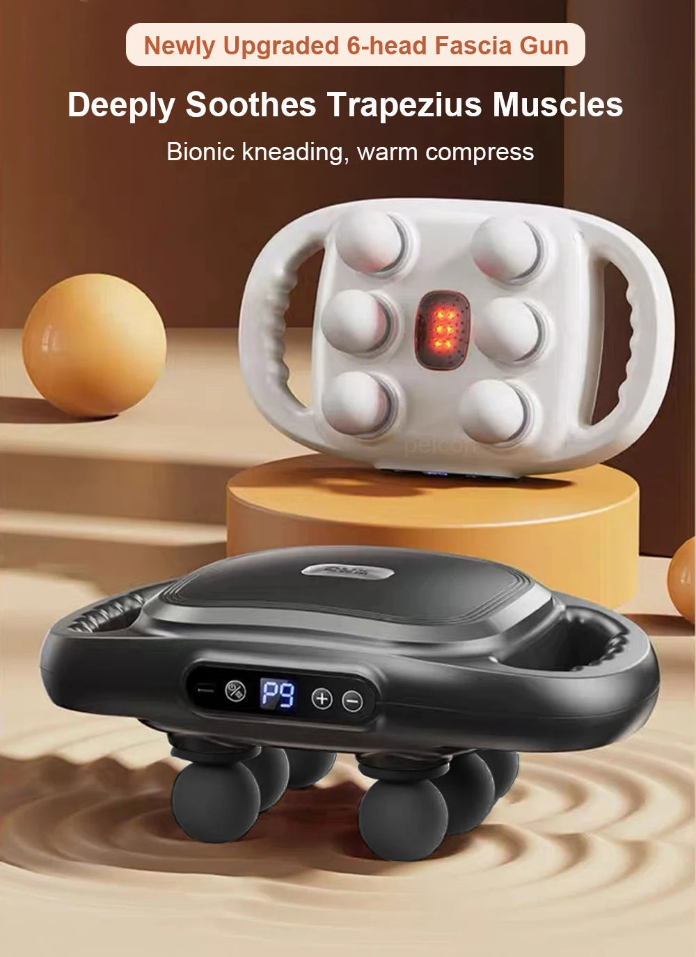 Fascia Tool Muscle Massager  High Frequency Back Waist Massage Machine Six-head Body Shoulder Professional Fascia Massage tool