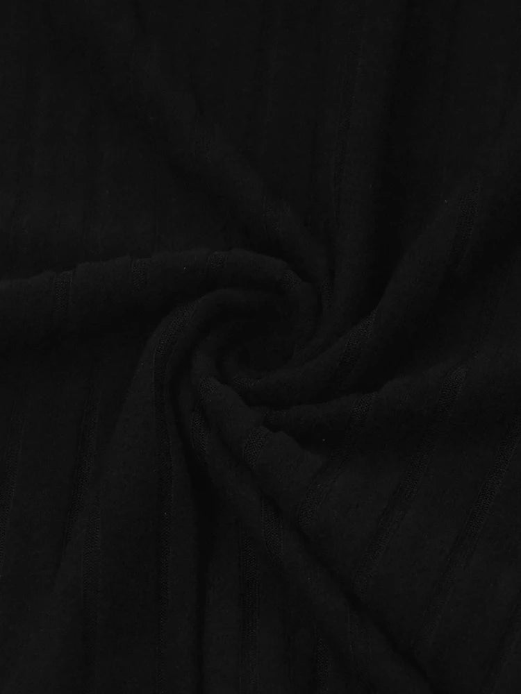 New Mini Dress For Women Autumn Black Solid Turtleneck Long Sleeves Sheath Dress