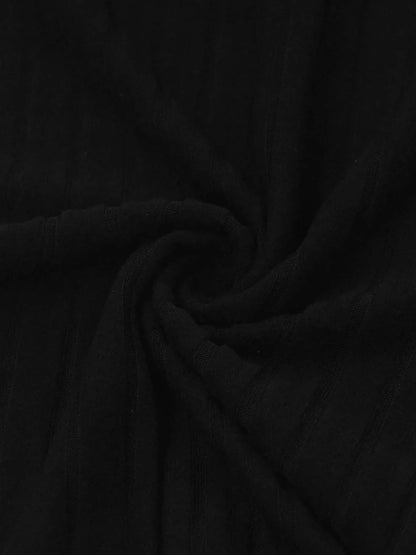 New Mini Dress For Women Autumn Black Solid Turtleneck Long Sleeves Sheath Dress
