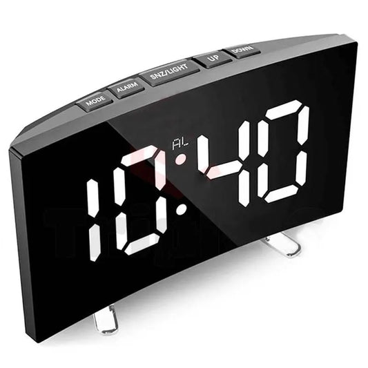 Electronic Alarm Clock Noiseless Design Digital LED Large Display Mirror Electronic Clock