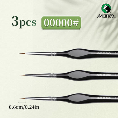 Marie's 00000 Fine Tip Paint Brush Set for Acrylic, Models, Mini  Miniature Detail , Nylon Hair Thin Extra Fine Paintbrushes