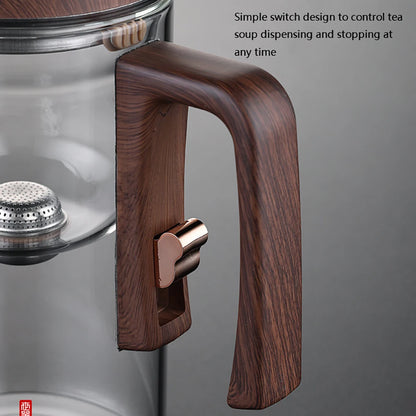 NEW 2025 Glass Tea Pot Kettle Infuser 520ML/720ML Teapot Water Separation Inner Magnet One Click Magnetic Switch Tea Filtration Cup Set
