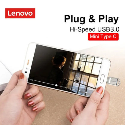 Lenovo USB 3.0 Type C OTG Flash Drive 2TB 1TB Super USB Storage 128GB Flash Drive Keychain Android Phone Flash Drive