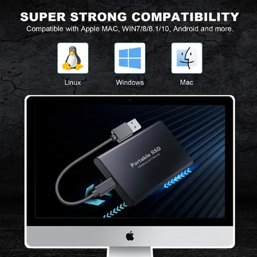 Portable SSD 1TB Original Hard Disk USB3.1 High Speed Hard Drive Type-C Solid Disk 2TB 4TB External ssd for Phone/Loptop/Mac/PC