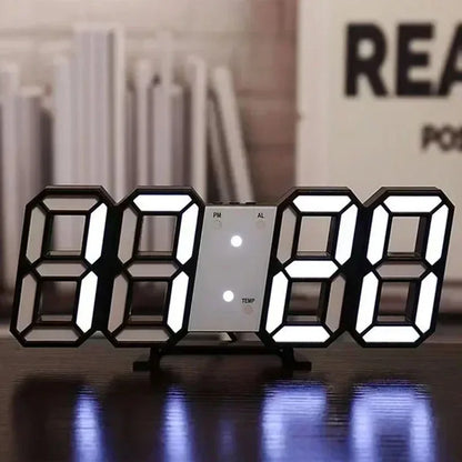 3D Digital Wall Clock Decoration for Home Glow Night Mode Adjustable Electronic Watch Living Room