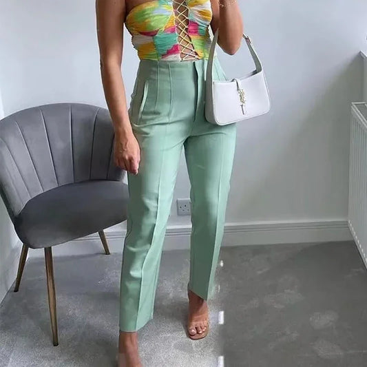 TRAF Fashion Office Wear High waist Pants for Women Formal Pants Office outfits