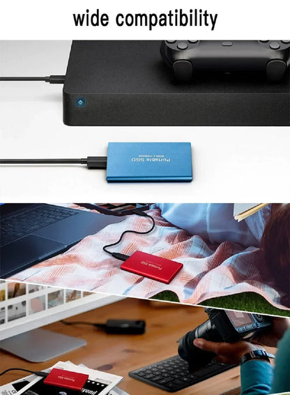 Portable SSD 1TB Original Hard Disk USB3.1 High Speed Hard Drive Type-C Solid Disk 2TB 4TB External ssd for Phone/Loptop/Mac/PC