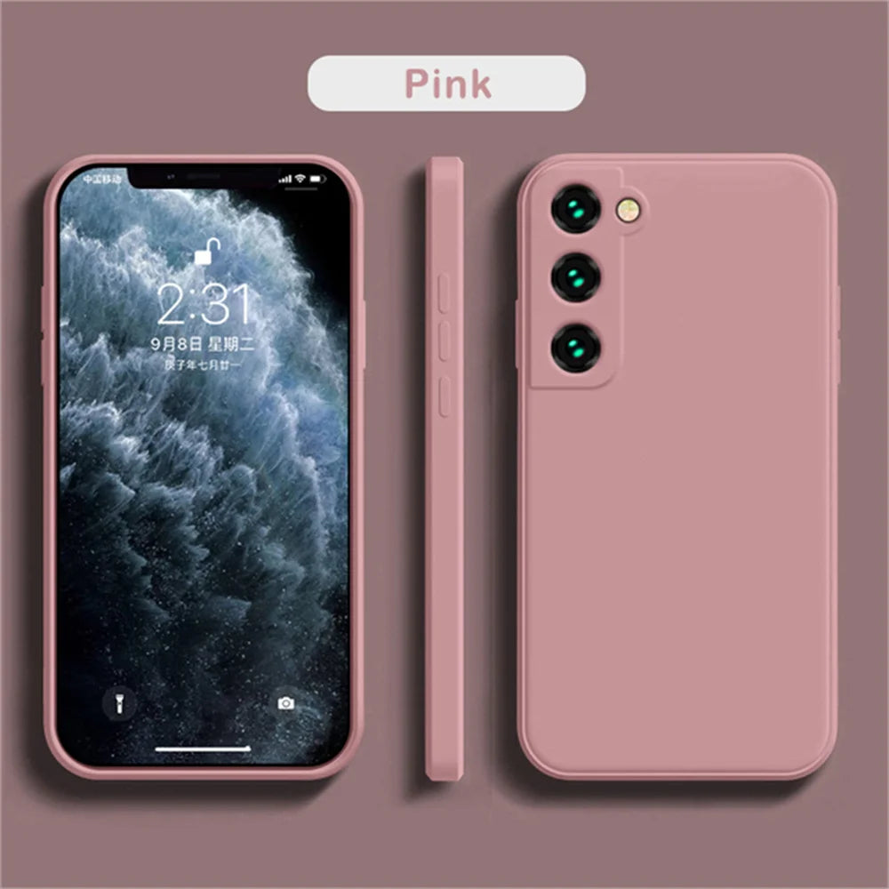 luxury Liquid Silicone Case for Samsung S25 S24 Galaxy S20 S21 S22 S23 FE Plus Note10 20 A52 A31 A41 A71 A51 A72 A70 A50 Coque