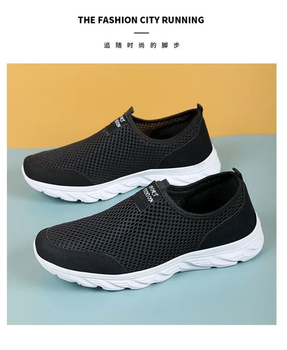 Men Summer Casual Shoes Men Mesh Breathable Outdoor Non Slip Sports Shoe Slip on Loafers for Men Plus Size 38-46