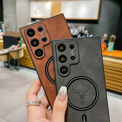 For Mag safe Magnetic Wireless Charging Phone Case For Cellphone Luxury Leather Shockproof Cover