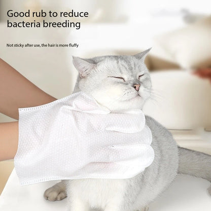 6pcs/Bag Pet Wash-Free Gloves Cat Bath Deodorant Wipes Disposable Cleaning Dry Cleaning Dog Wipes Gentle And Convenient Gloves