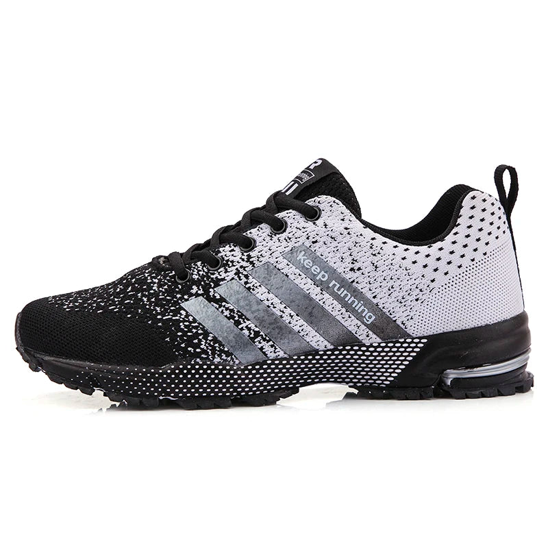 Fashion men's and women's casual sports shoes mesh surface breathable light comfortable couple running fitness shoes large size