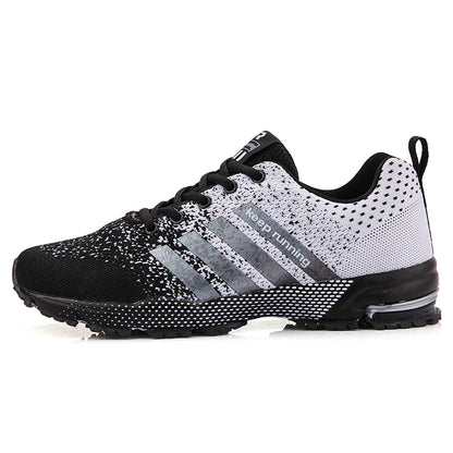 Fashion men's and women's casual sports shoes mesh surface breathable light comfortable couple running fitness shoes large size