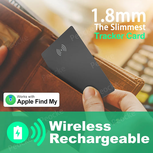 Wallet Anti-loss Card Location Tracking GPS Smart Tag with iPhone Find My Bluetooth Device Ultra-thin Card Wireless Charge IP67