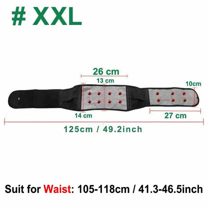 Adjustable Tourmaline Self Heating Magnetic Therapy Back Waist Support Belt