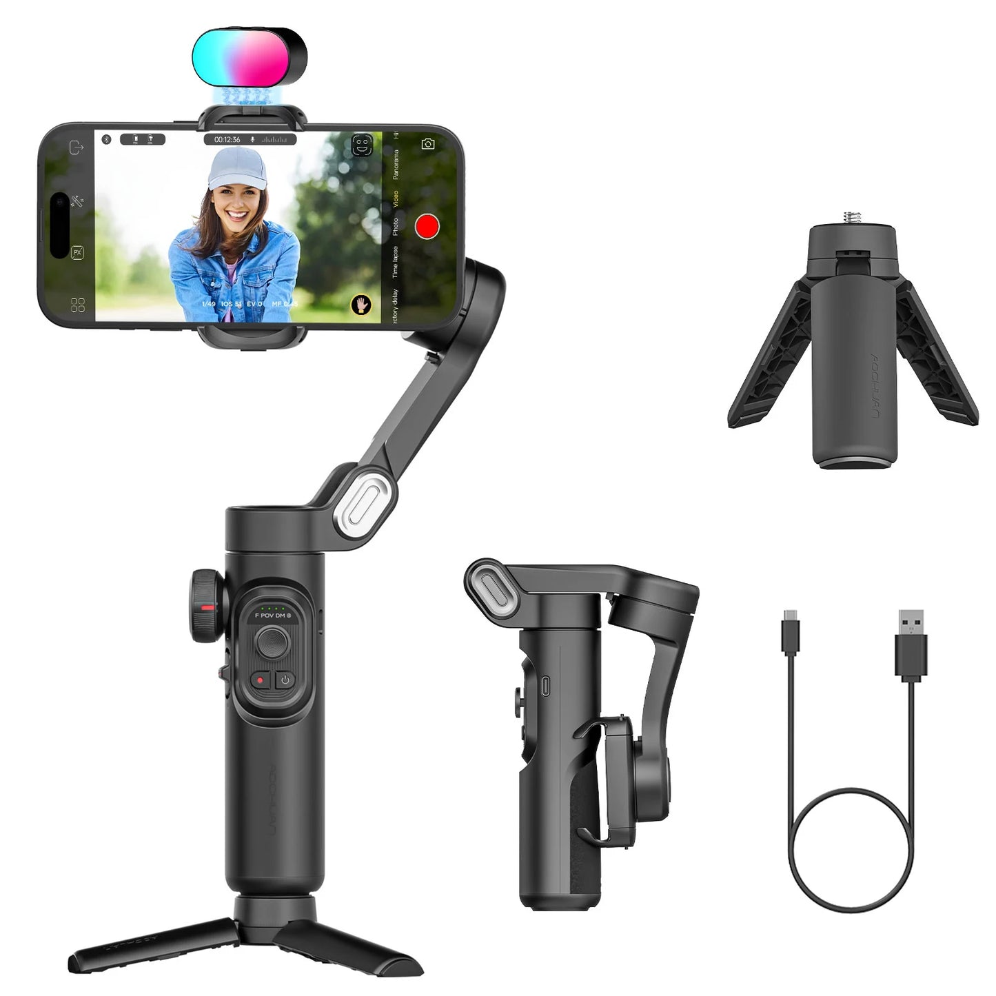 AOCHUAN Smart XE 3-Axis Handheld Gimbal Stabilizer for Smartphone for iPhone Android Face Tracking Tiktok Vlog