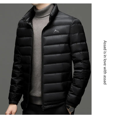 men's short down jacket Men's high-end stand collar lightweight down jacket Men's stand collar light warm duck down jacket