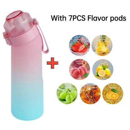 LUSQI Air Flavored Water Bottle With 7 Flavor Pods Sports Fashion Straw