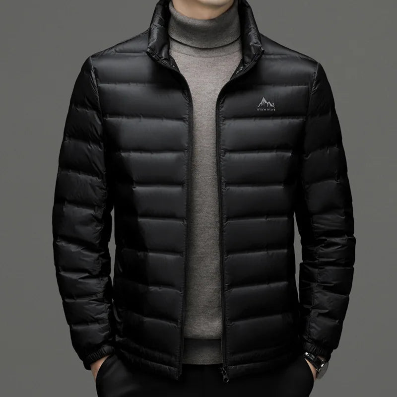 men's short down jacket Men's high-end stand collar lightweight down jacket Men's stand collar light warm duck down jacket