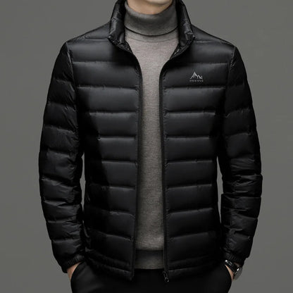 men's short down jacket Men's high-end stand collar lightweight down jacket Men's stand collar light warm duck down jacket