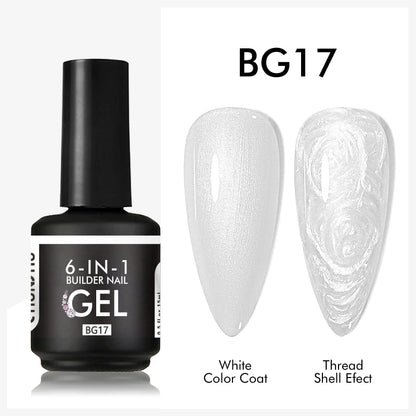CHUNSHU 6 IN 1 Extension Gel 15ML Builder Nail Gel In A Bottle Semi Permanent Rubber Base Coat Self-leveling UV Construction Gel