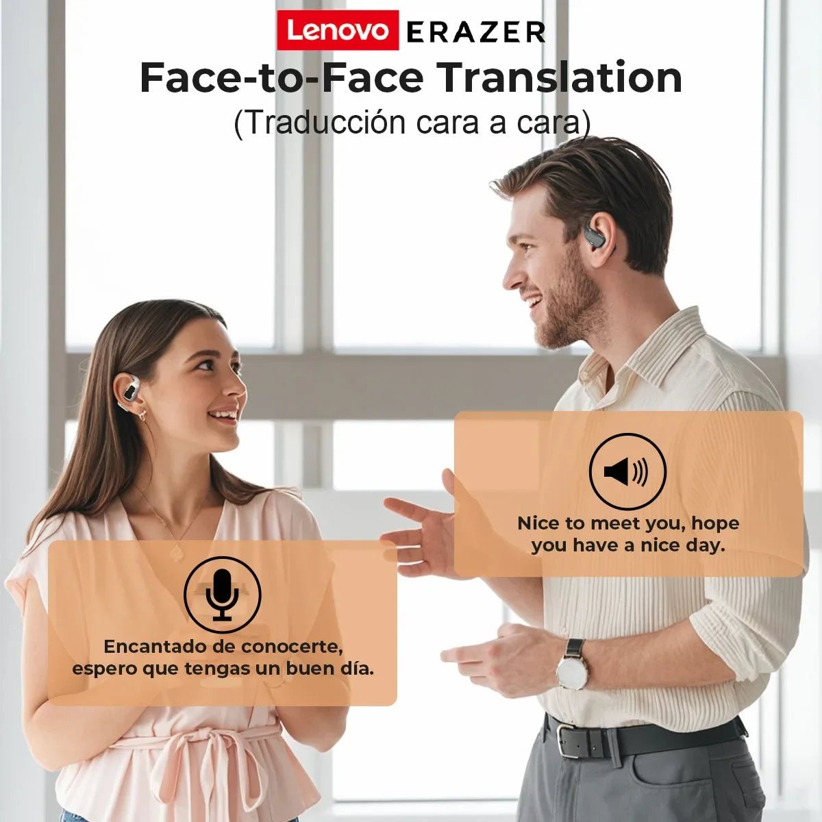 AI Earphone Translator Erazer XP6 Bluetooth Earphones Sleep ASMR Headset DIY Equalizer APP AI Wireless Headphones Office Travel