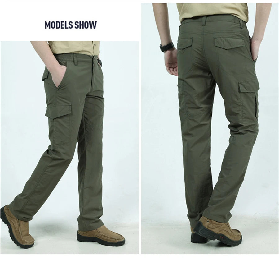 2025 Outdoor Waterproof Tactical Cargo Pants Men Breathable Summer Casual Army Military Long Trousers