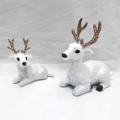 Imitation Sika Deer Ornaments Simulation Christmas Elk Model Miniature Reindeer Figurines Toy Props Home Garden Table Decoration