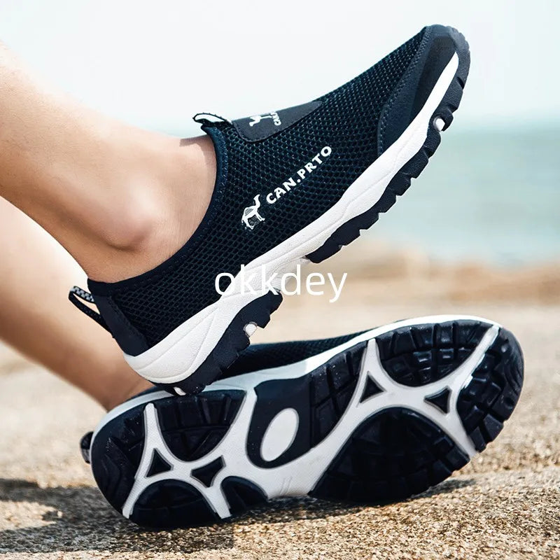 Men's Shoes  Mesh  Casual Shoes Summer Outdoor Sneakers Sports and Leisure Men Non-slip Climbing Shoes Breathable Men's