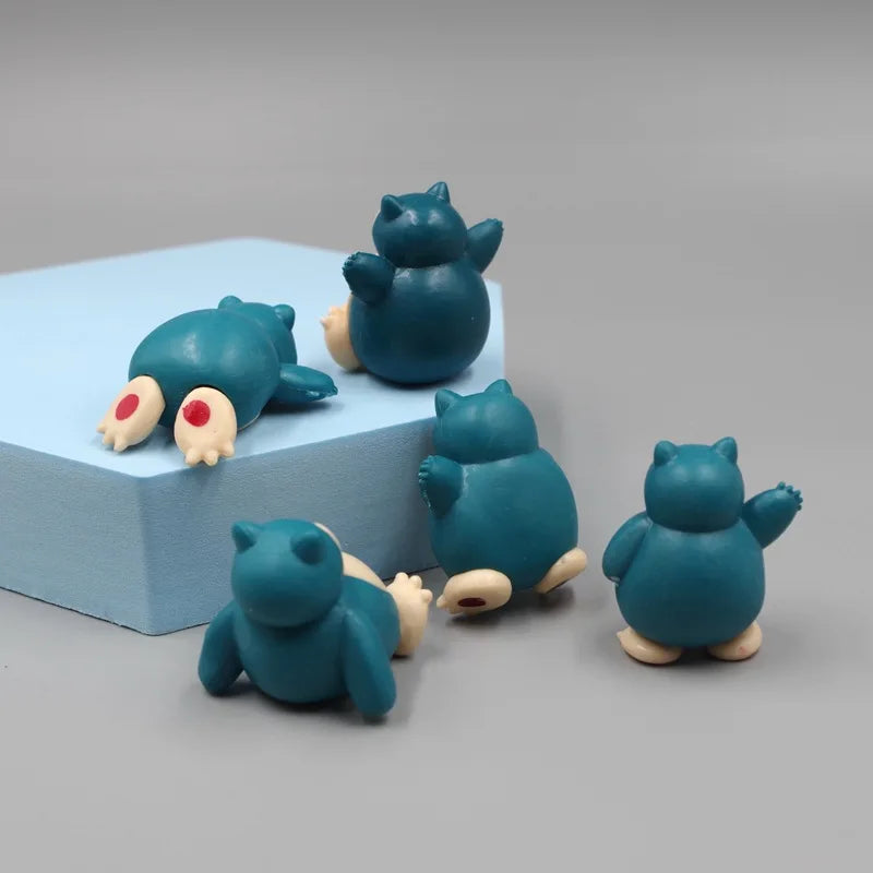 5 Pcs/Lot Snorlax Mini Figure 1.8-3cm Micro Landscape Cake Decoration Kawaii Ornaments