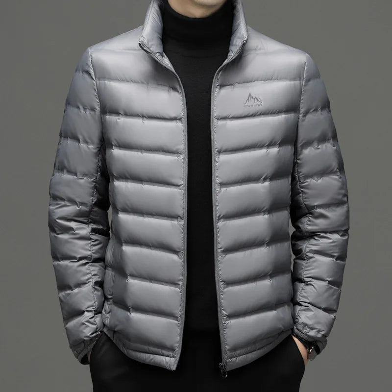 men's short down jacket Men's high-end stand collar lightweight down jacket Men's stand collar light warm duck down jacket