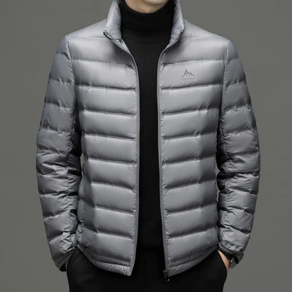 men's short down jacket Men's high-end stand collar lightweight down jacket Men's stand collar light warm duck down jacket