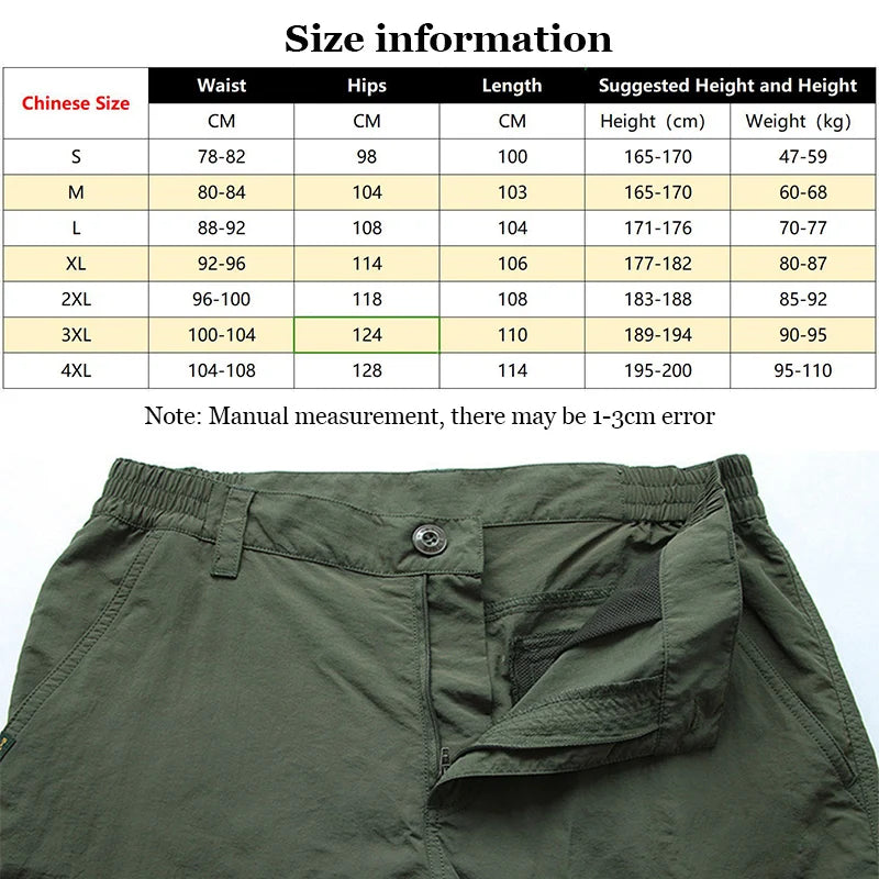 2025 Outdoor Waterproof Tactical Cargo Pants Men Breathable Summer Casual Army Military Long Trousers