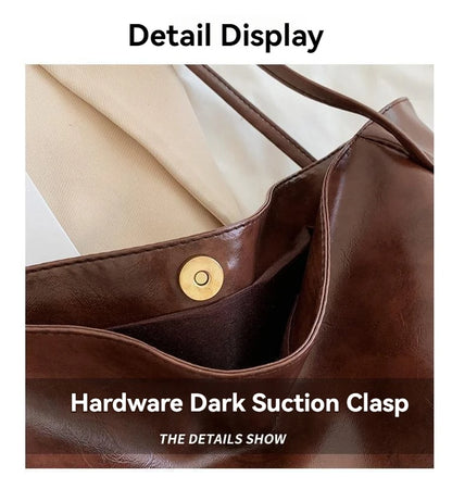 New Fashion Tote Bag Solid PU Large Capacity Women's Shopping Travel Handbag Shoulder Bag