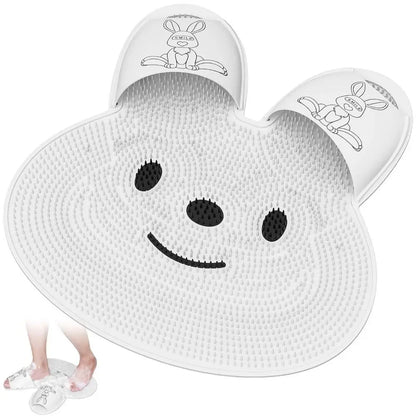Cute Shower Foot Scrubber Mat Household Creative Feet Scrubber Mat Hands-Free Non-Slip Foot Massage Scrubber Foot Cleaner