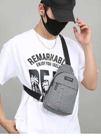 Chest Bag Men's One Shoulder Crossbody Bag Large Capacity Outdoor Sports