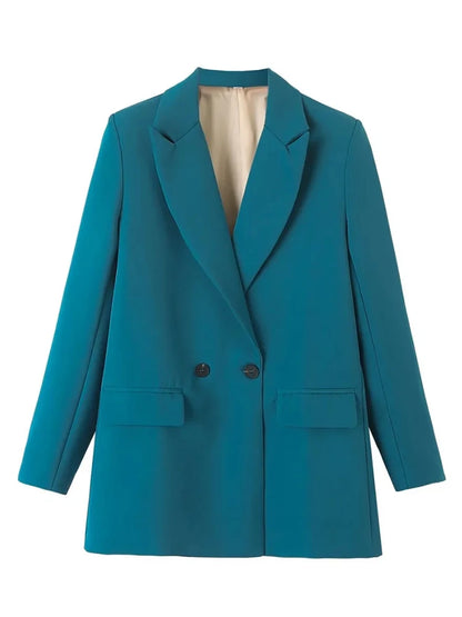 TRAF Blazer Woman Black Beige Khaki Blue Green Gray Women coat Fashion Office Wear Women's Blazers Jacket Outerwear