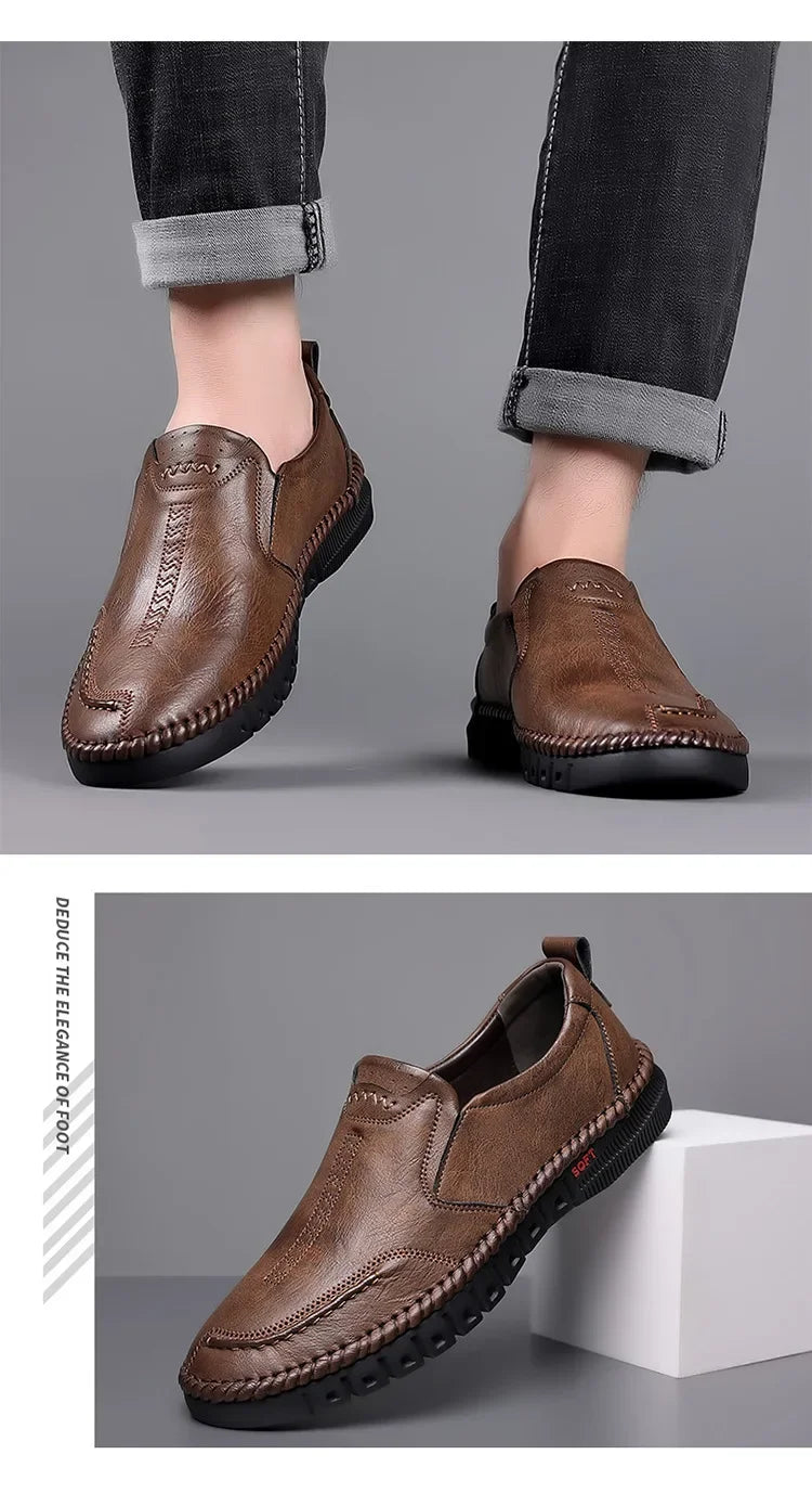 Business Leather Shoes Moccasin Shoes Breathable Men's Casual Loafers Comfortable Shoes for Men Summer Men's Sneakers