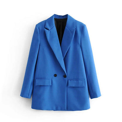 TRAF Blazer Woman Black Beige Khaki Blue Green Gray Women coat Fashion Office Wear Women's Blazers Jacket Outerwear