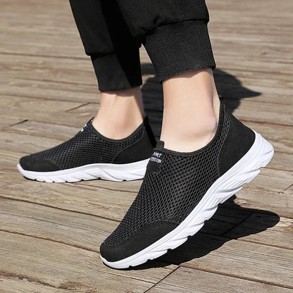 Men Summer Casual Shoes Men Mesh Breathable Outdoor Non Slip Sports Shoe Slip on Loafers for Men Plus Size 38-46