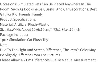 Cute Simulation Cat Plush Toys Soft Stuffed Kitten Model Fake Cat Realist Animals For Kids Girls Birthday Valentine's Day Gift