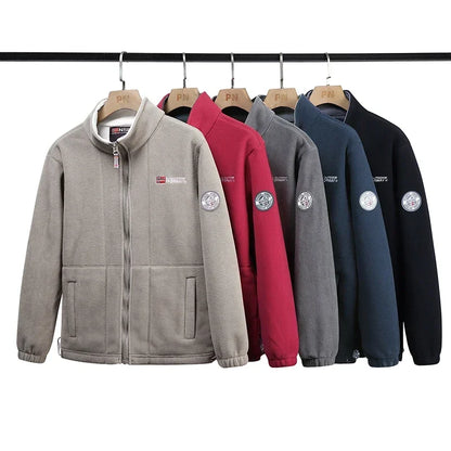 Men's Winter Fleece Jacket – Double Thick, High Collar, Outdoor Climbing Coat 2025