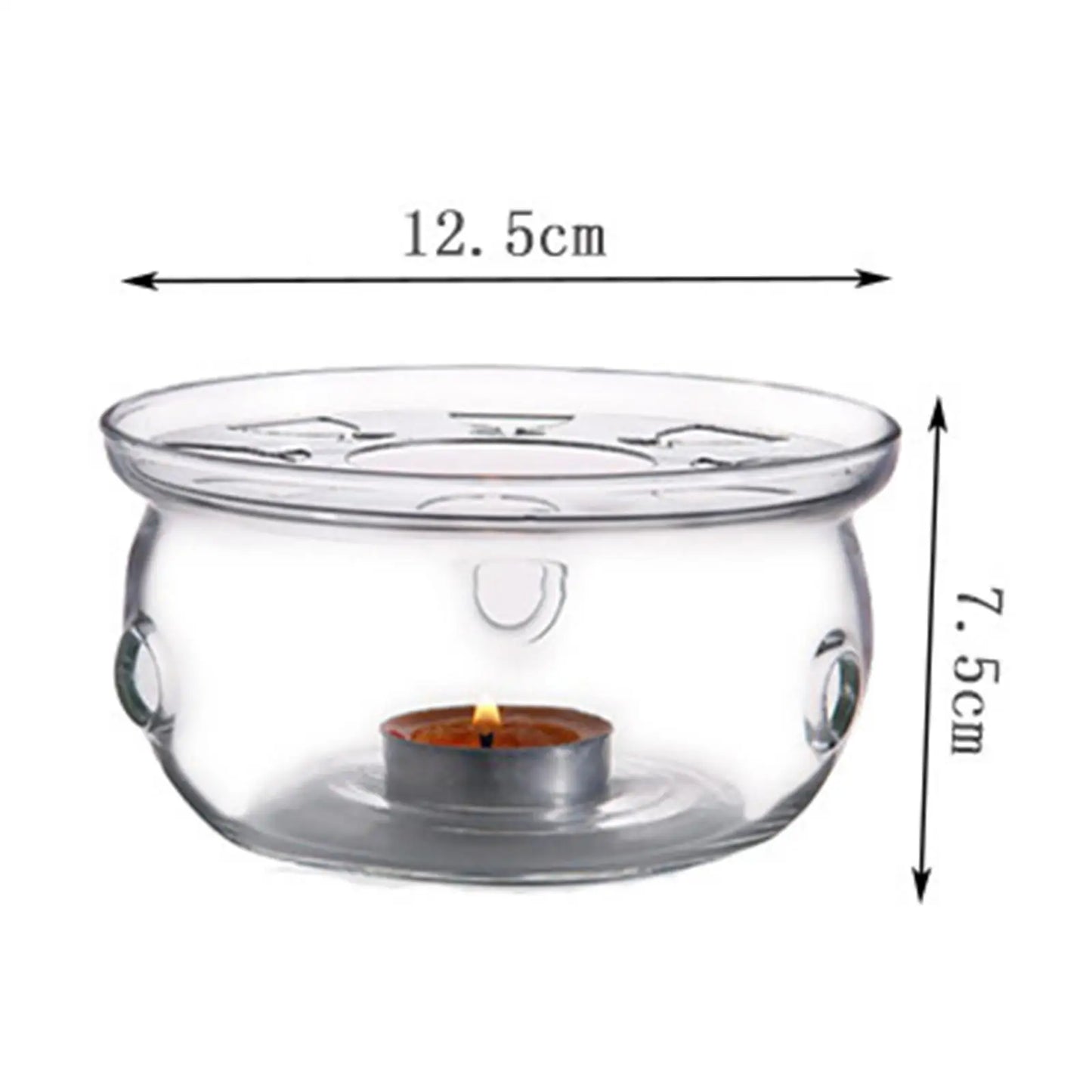 Teapot Heater Transparent Heat Resistant Tea Heat Base Milk with Candle Tray Tealight Stove Fits Most Teapots Tea Kettle Warmer