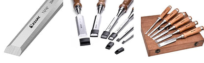 EZARC 6Pcs Wood Chisel Tool Sets Woodworking Carving Chisel Kit with Premium Wooden Case for Carpenter Craftsman Gift for Men