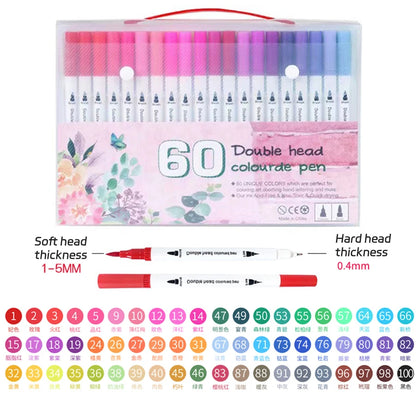 12-262 Colores Double Pen Tip Markers Brush Pens Set Painting Highlighter School Art Supplies for Artist Stationery